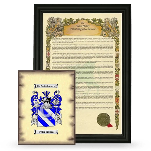 Della bianca Framed History and Coat of Arms Print - Black